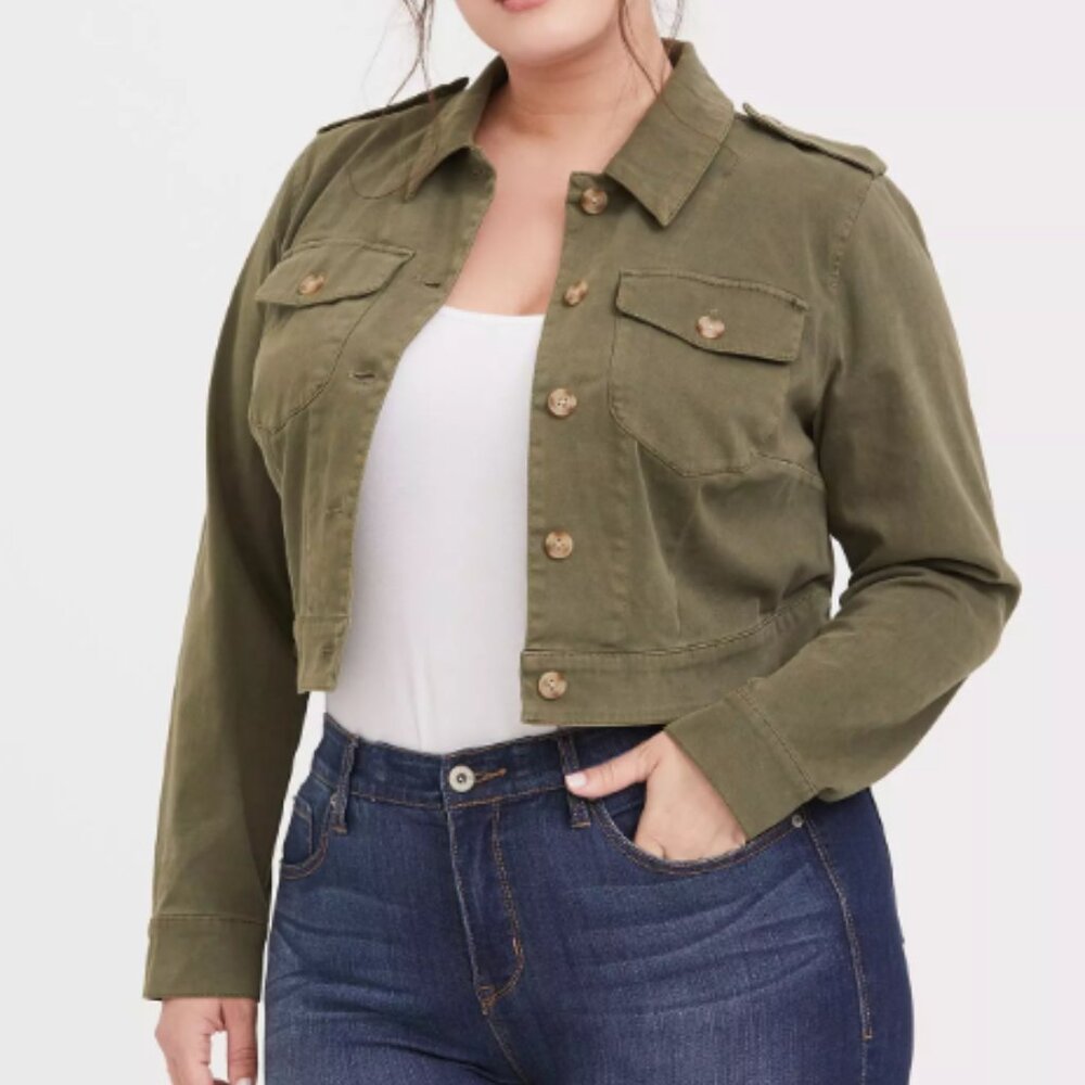 Torrid Twill Crop Jacket 4X